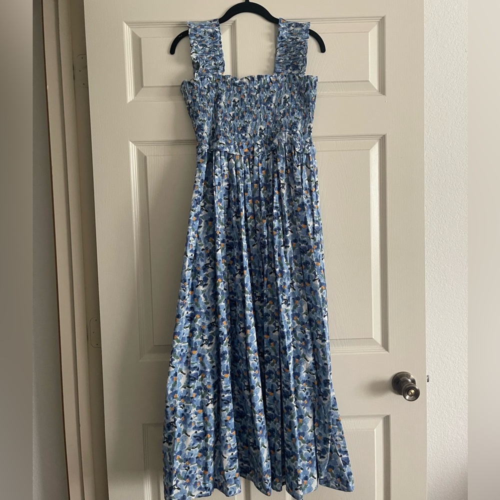 Jacqui E Blue Floral Dress